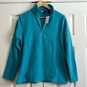 Lands End, medium, teal, 1/4 zip pullover